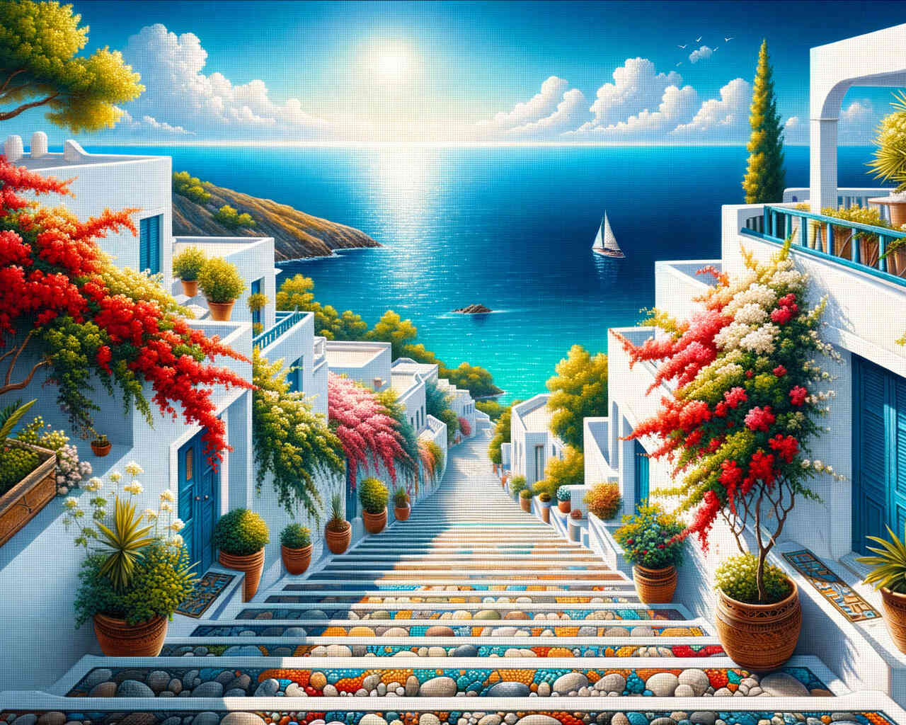 Diamond Painting - Griechische Treppen