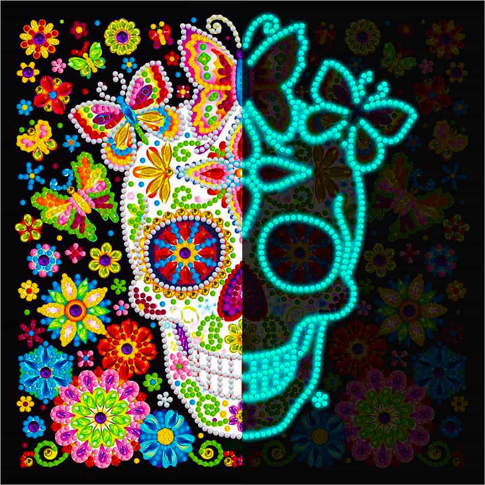 Diamond Painting Totenkopf Flasche – 30x40 Cm, Grün, Gothic-Style, Mit Vollständigem Zubehör-Set