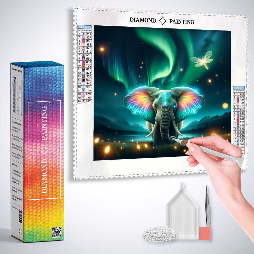 QINRUBB Diamond Painting Wolf 30x40cm - 5D Diamant Malerei | Rundbohrer Vollbohrer