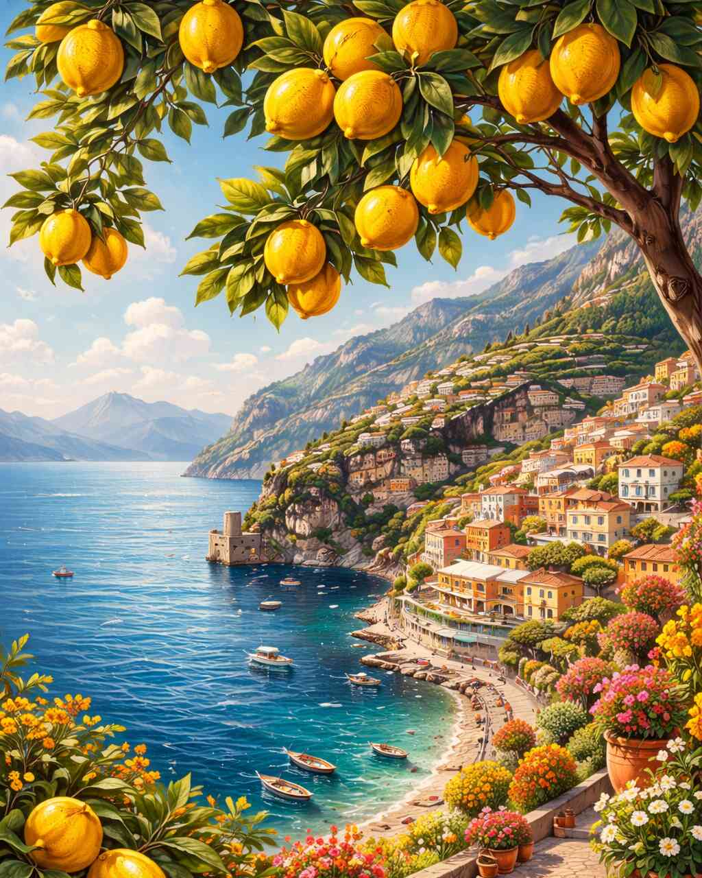 Diamond Painting - Zitronenduft am Mittelmeer