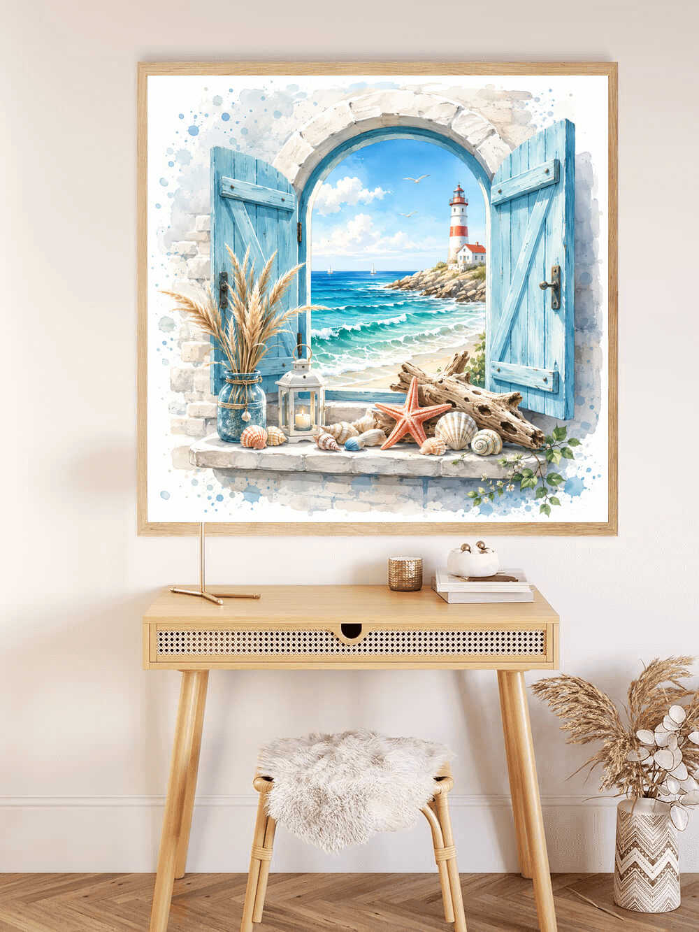 Diamond Painting - Fenster zum Mittelmeertraum