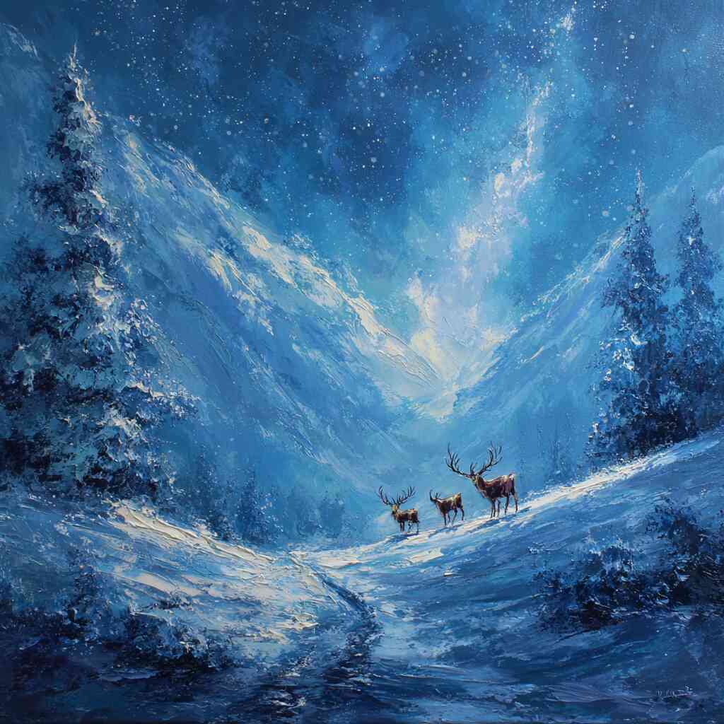 Diamond Painting - Winterzauber der Stille, in blau