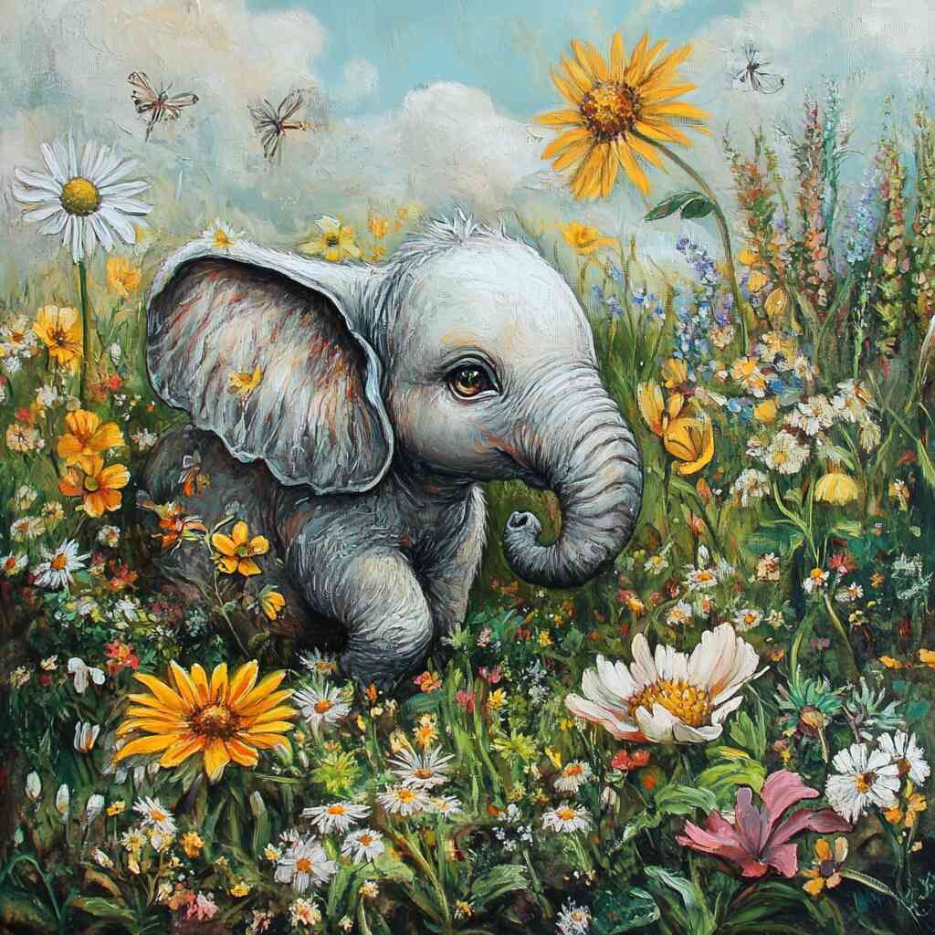 Diamond Painting - Frühlingszauber im Elefantenherz