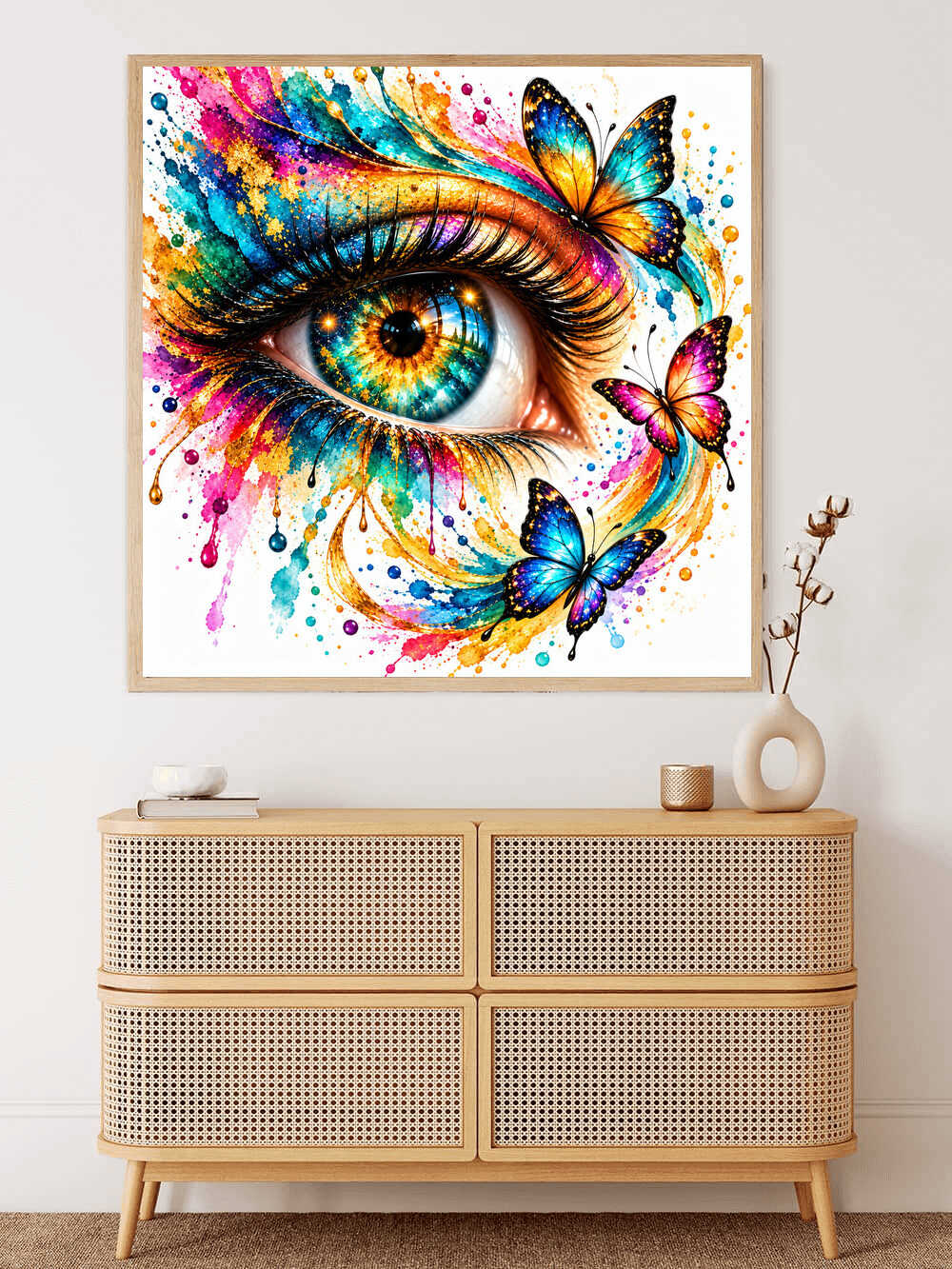 Diamond Painting - bunte Schmetterlinge, Auge