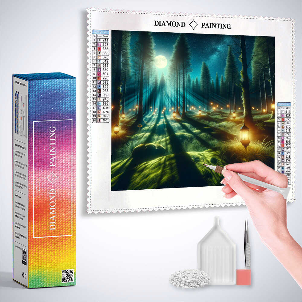 Diamond Painting - Magischer Wald im Mondlicht