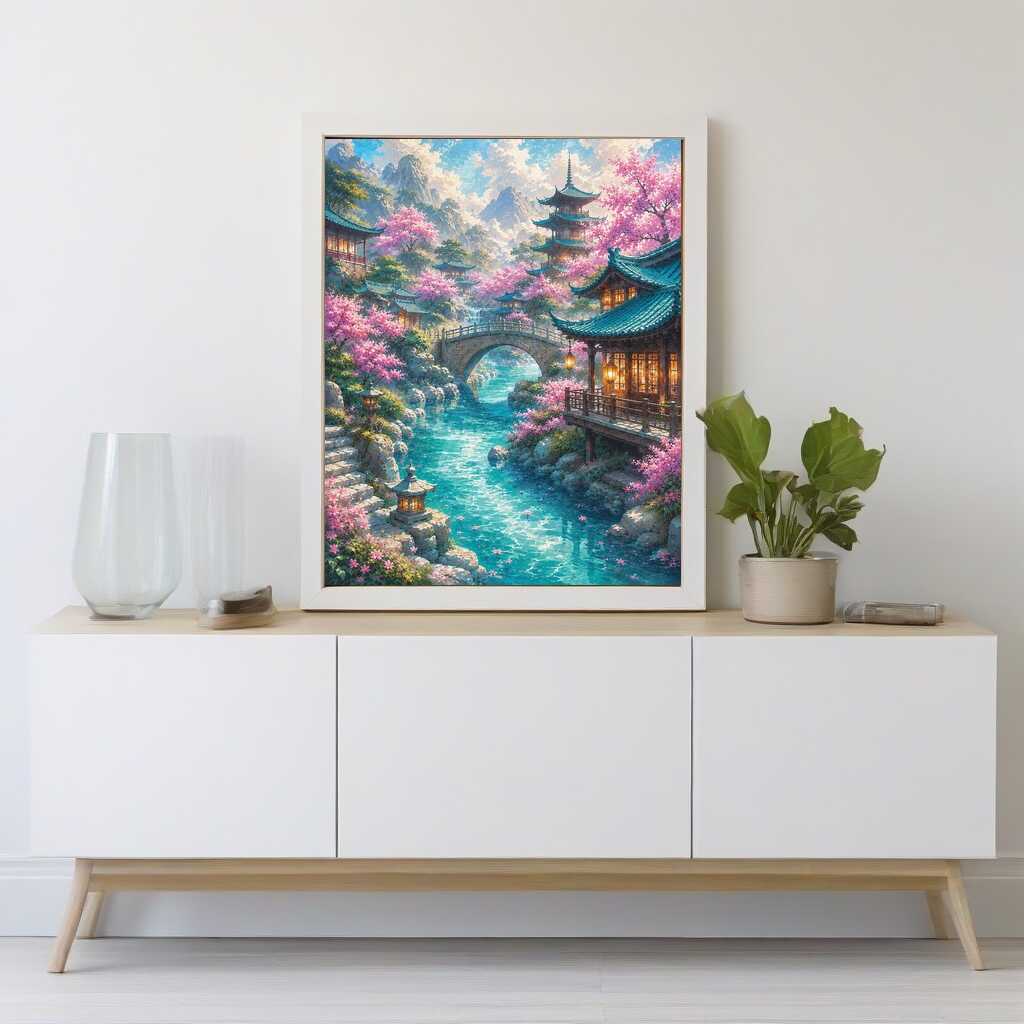 Diamond Painting - Frühlingszauber im Kirschblütental