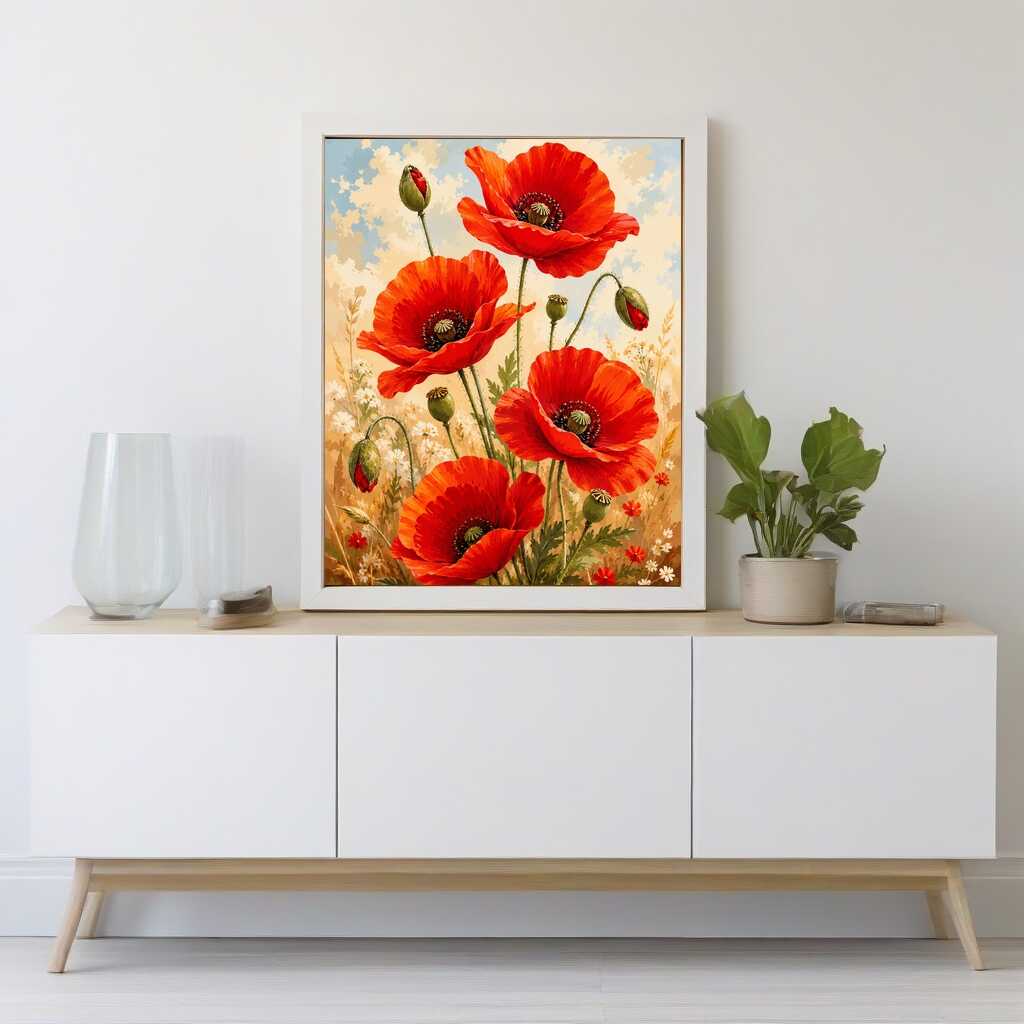 Diamond Painting - Sommertraum im Mohnfeld