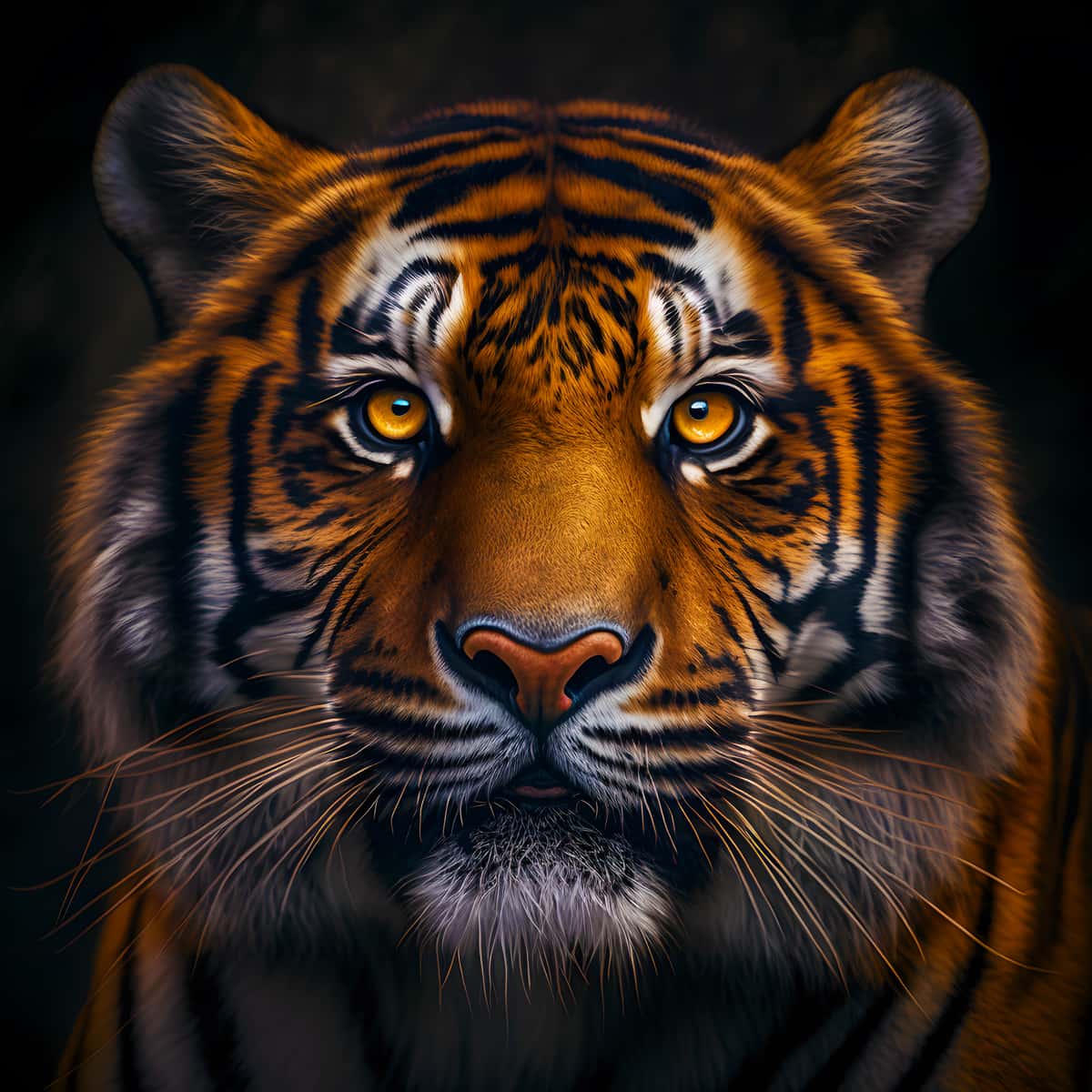 Diamond Painting - Tiger frontaler Blick - gedruckt in Ultra-HD - Neu eingetroffen, Quadratisch, Tiere, Tiger