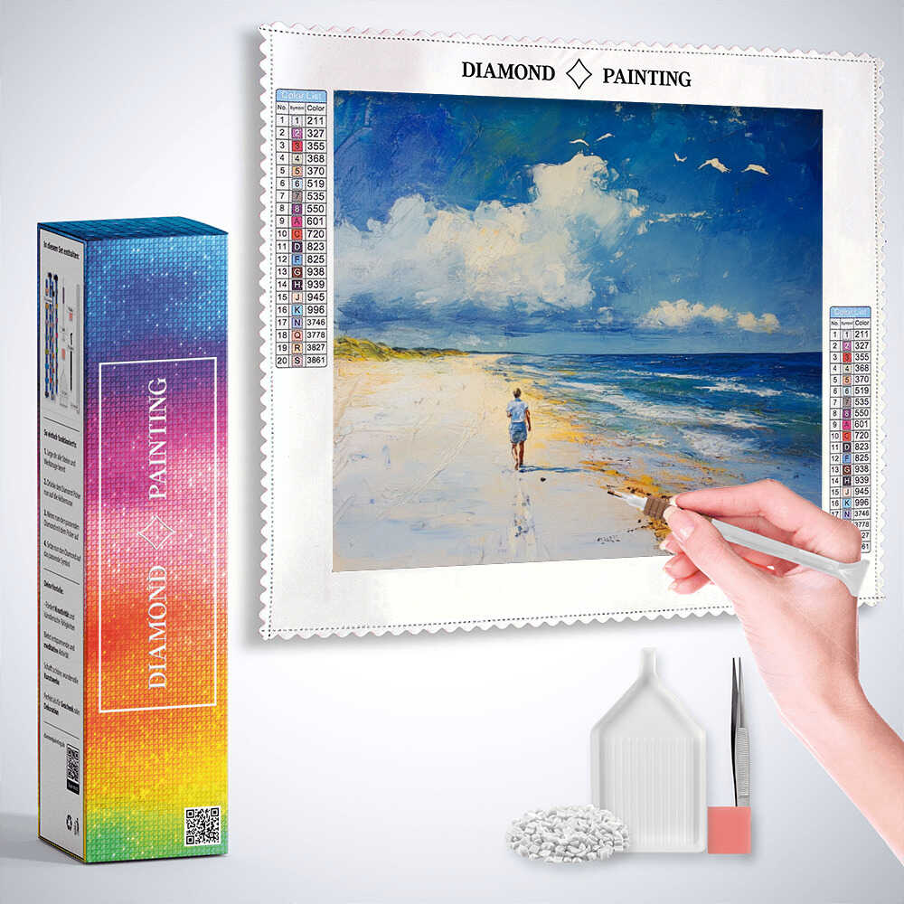 Diamond Painting - Strandspaziergang, Sanfte Wellen