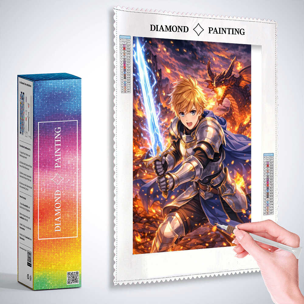 Diamond Painting - Der Flammenschwur, Heroische Entschlossenheit