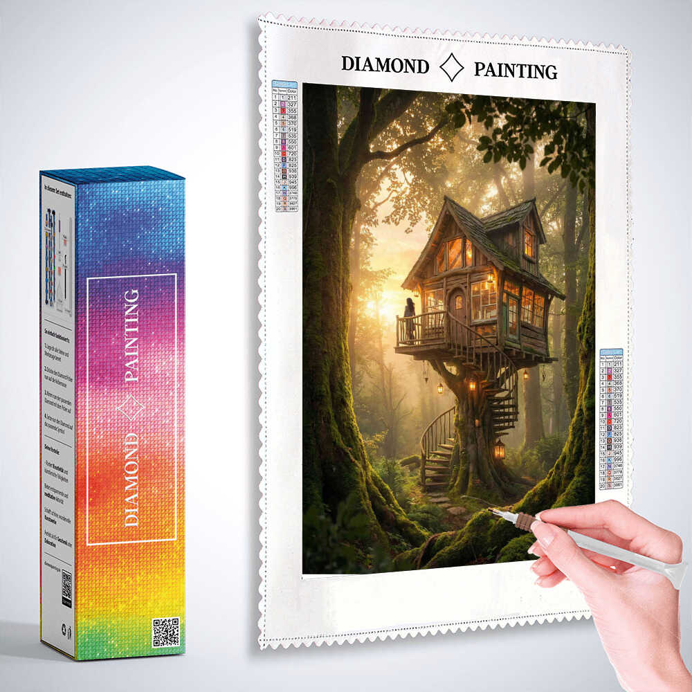 Diamond Painting - Märchenhafte Zuflucht im Zauberwald