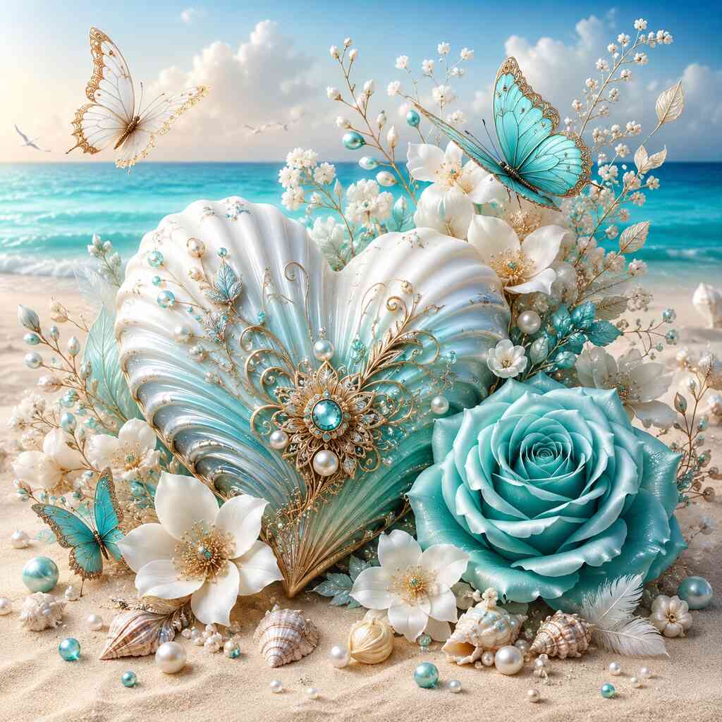 Diamond Painting - Herz am Meer, Verzaubernde Eleganz