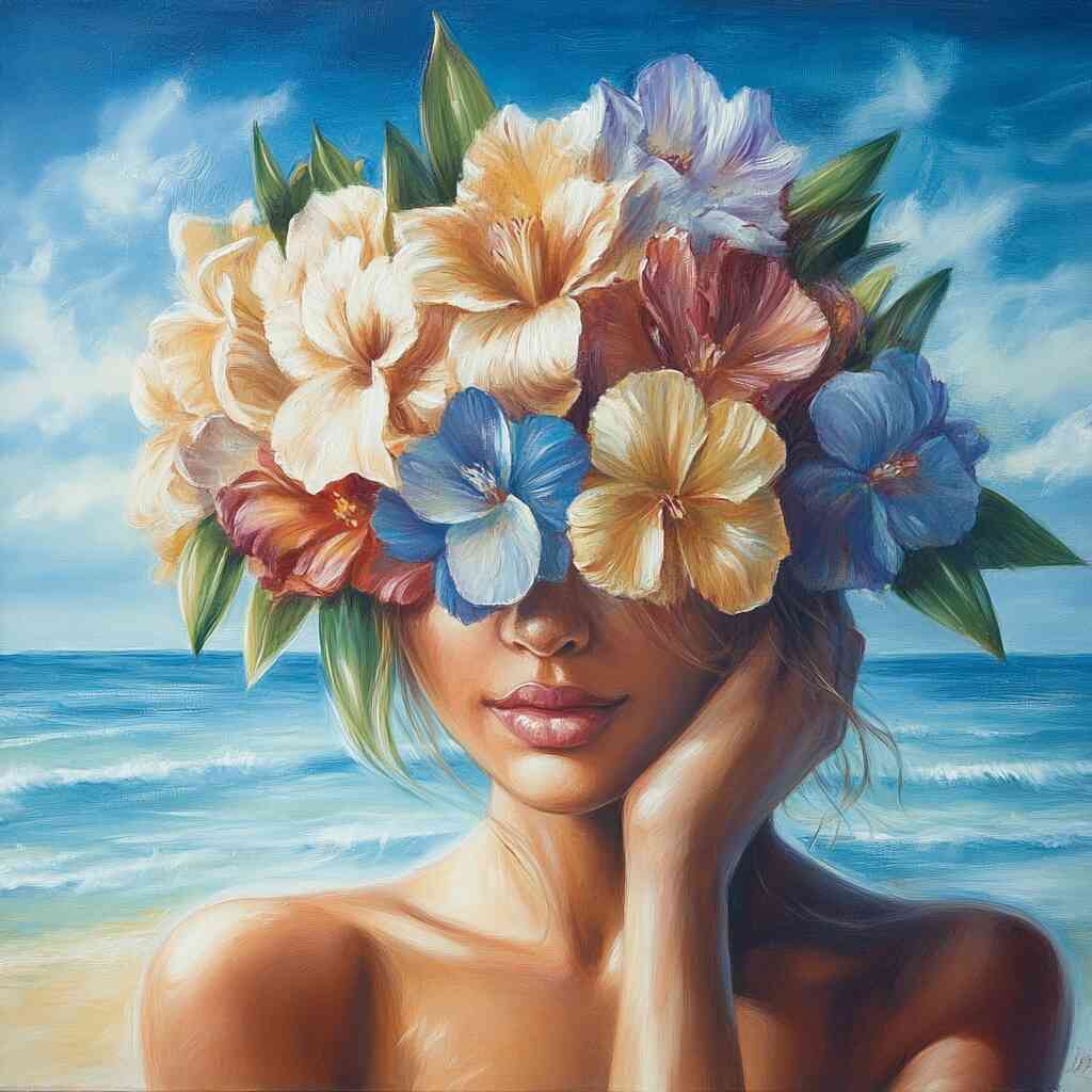 Diamond Painting - Blütenträume am Meer