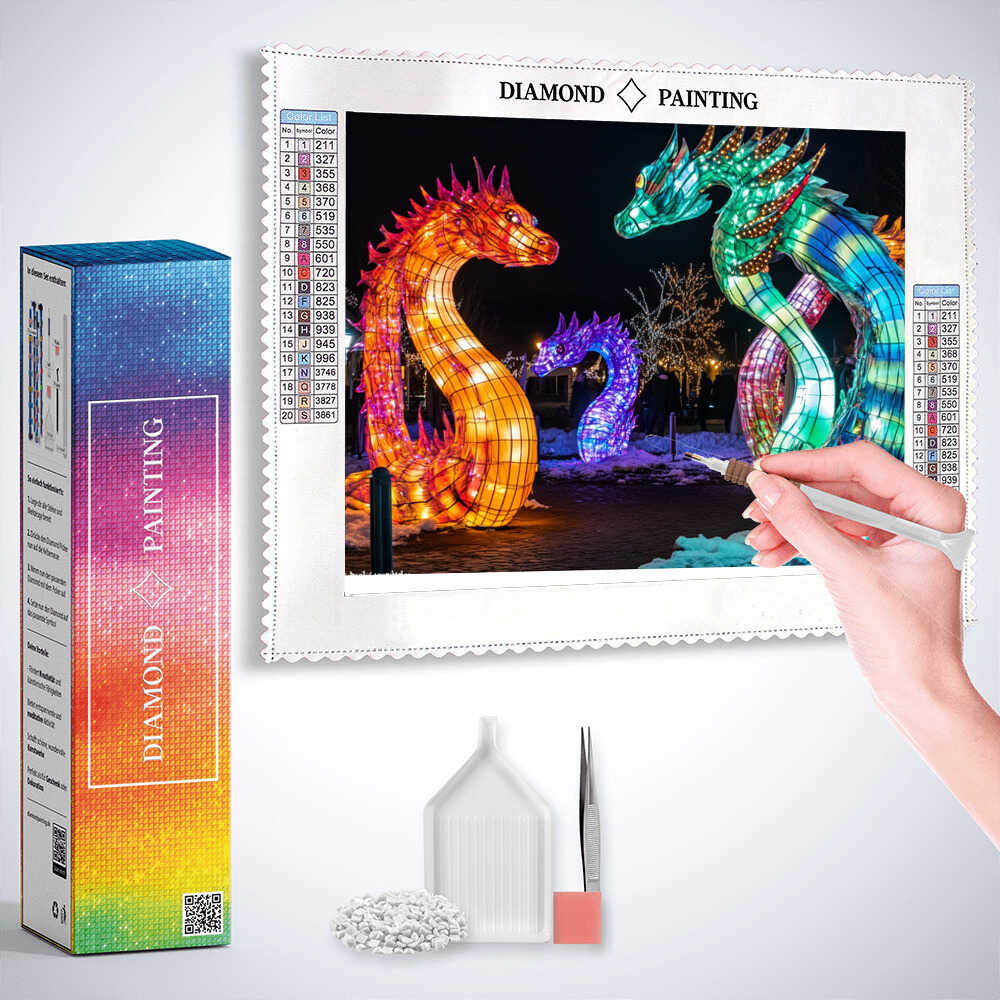 Diamond Painting - Feuerspiel der Drachen