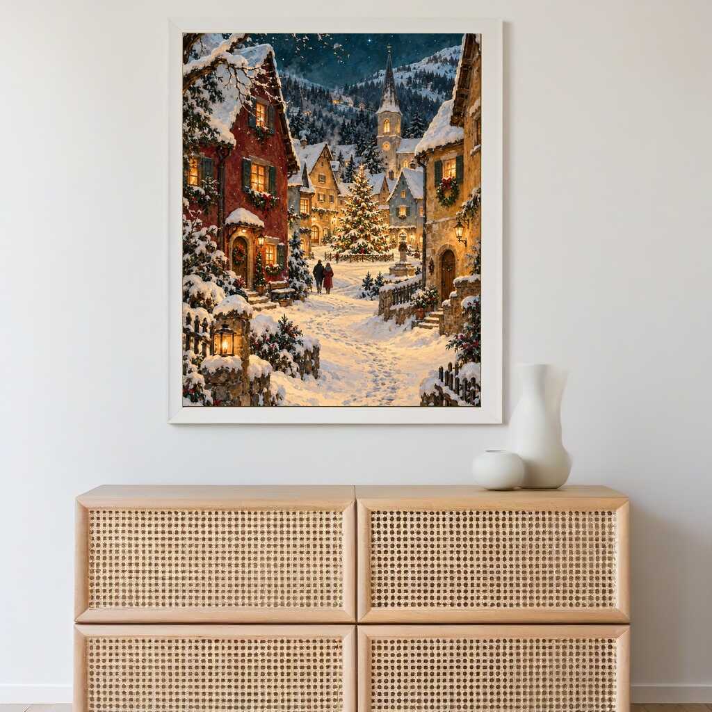 Diamond Painting - Winterlicher Zauber im Dorf