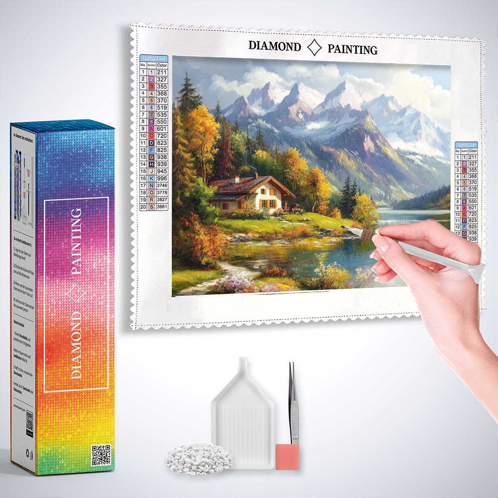 Diamond Painting - Haus am Bergsee