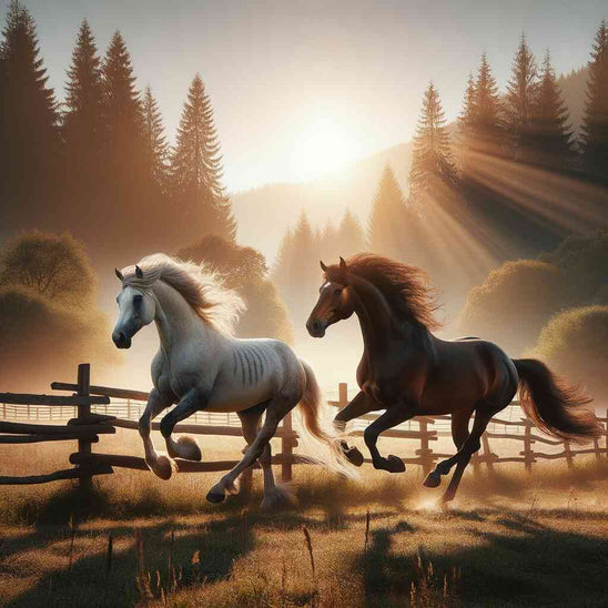 Diamond Painting - Freiheit der zwei Pferde