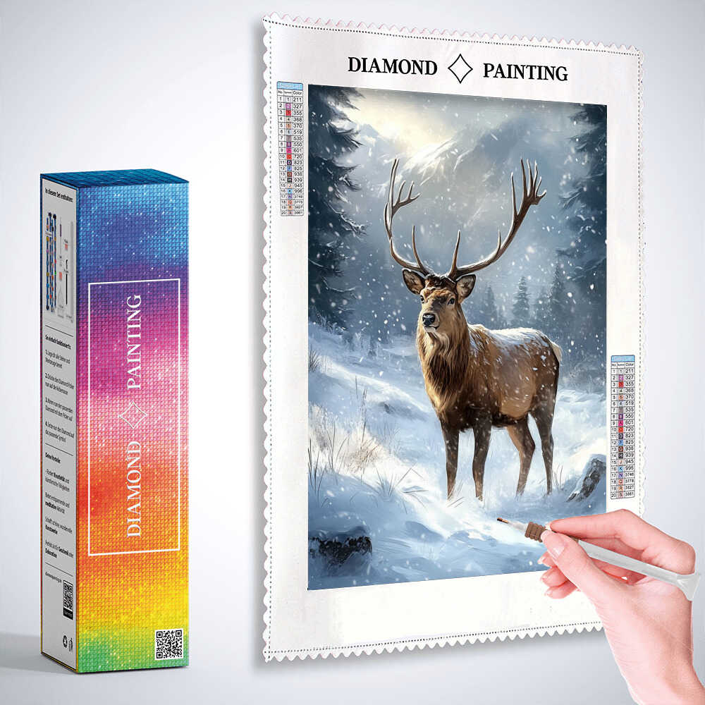 Diamond Painting - Hirsch im Schnee