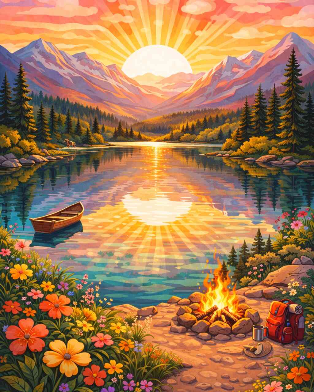 Diamond Painting - Sonnenzauber am See
