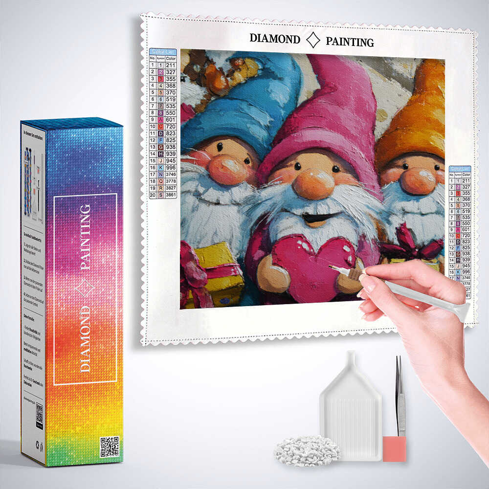 Diamond Painting - Herzwichtel, Liebe in Farben