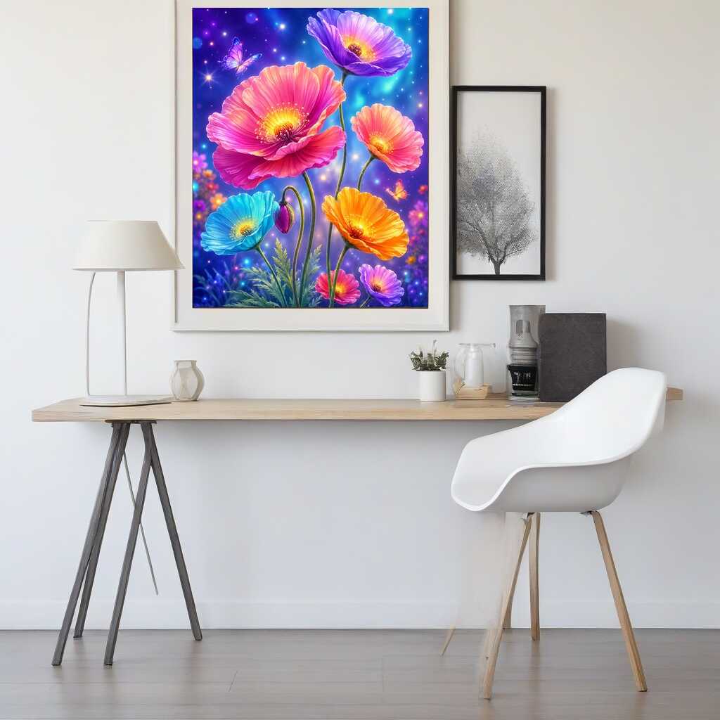 Diamond Painting - Magischer Neon Blütentraum
