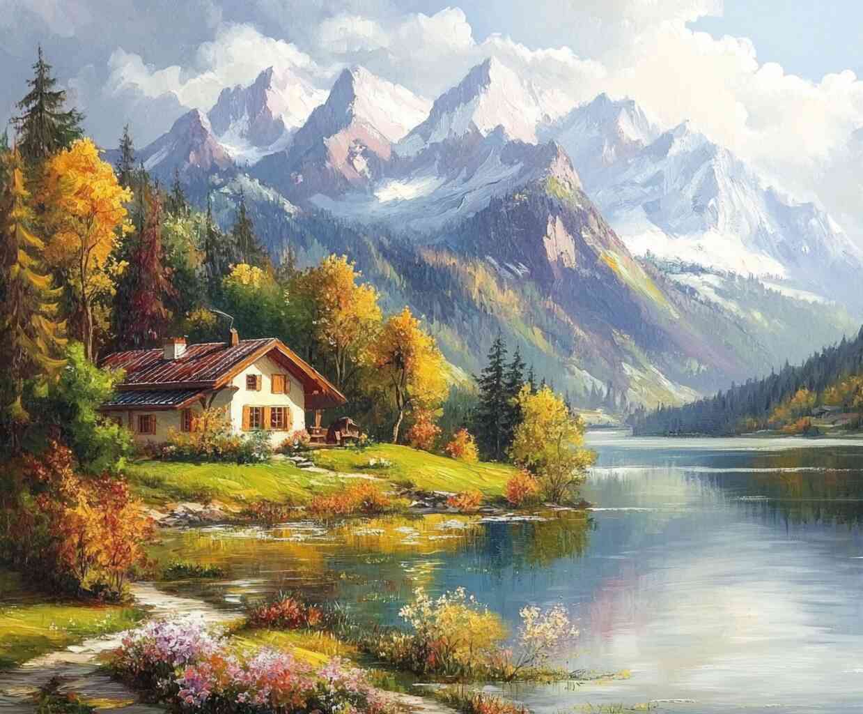 Diamond Painting - Haus am Bergsee