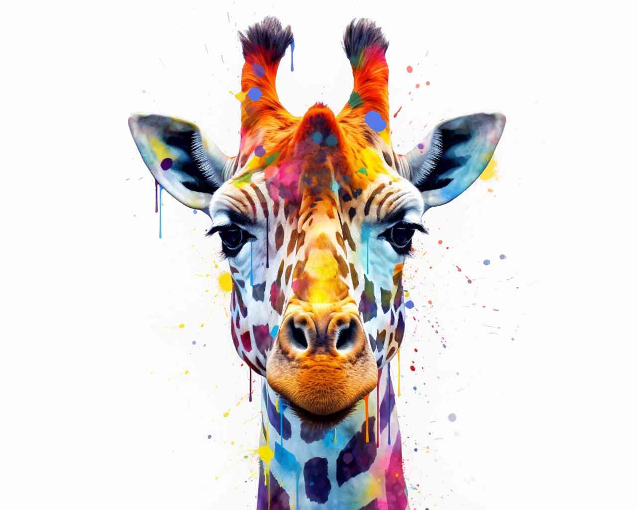 Diamond Painting - Farbexplosion im Tierreich, Giraffe