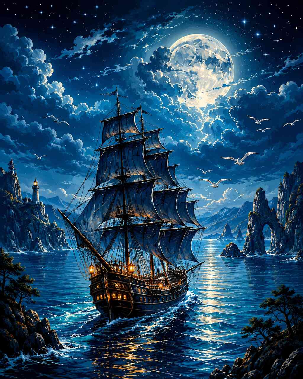 Diamond Painting - Im Licht der Mitternacht