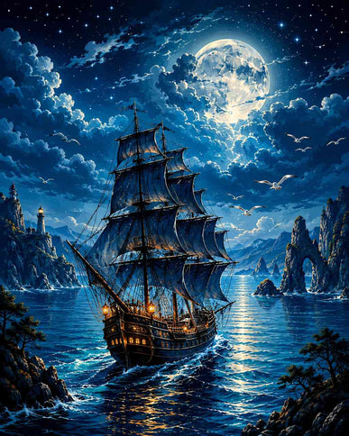 Diamond Painting - Im Licht der Mitternacht