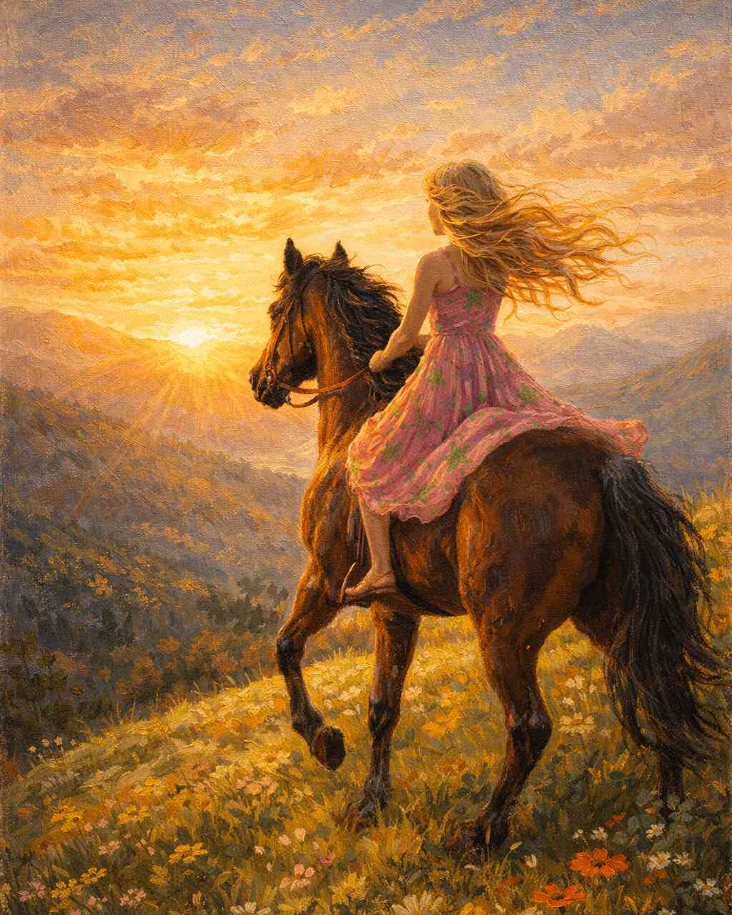 Diamond Painting - Sonnenritt der Freiheit