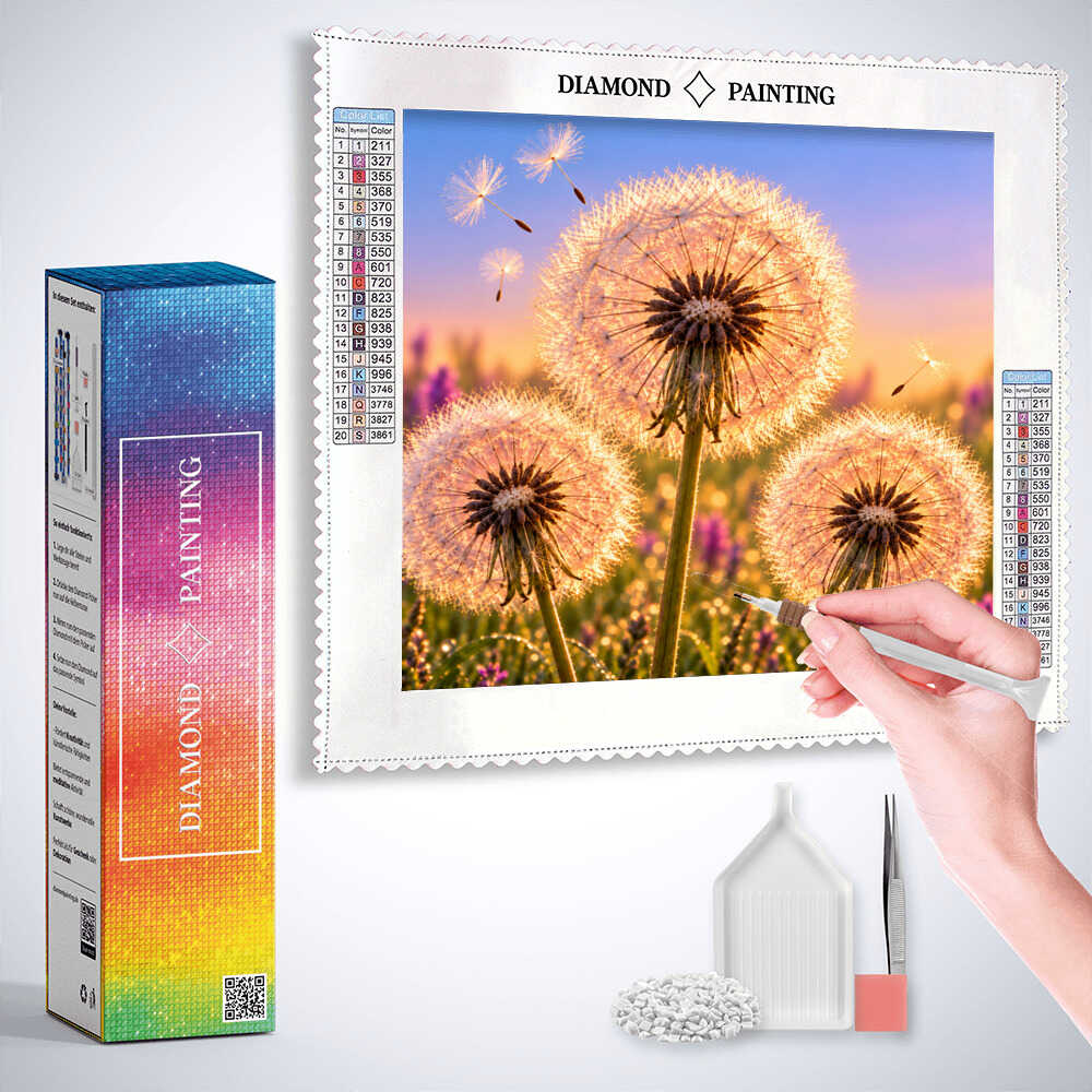 Diamond Painting - Pusteblumen am Seeufer