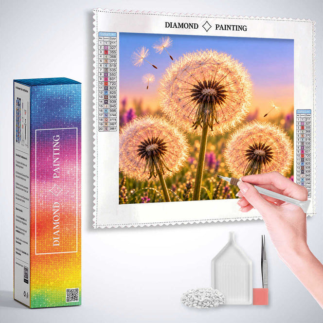 Diamond Painting - Pusteblumen am Seeufer