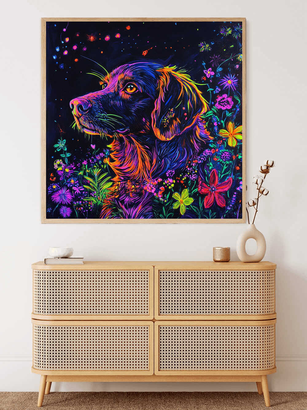 Diamond Painting - Leuchtende Träume, Hund