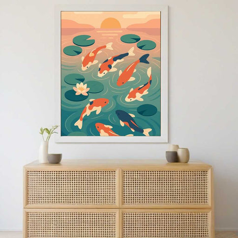 Diamond Painting - **Koi-Träume bei Sonnenuntergang**