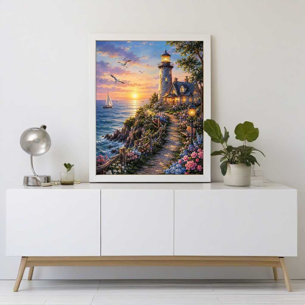 Diamond Painting - Leuchtturm der Abendträume