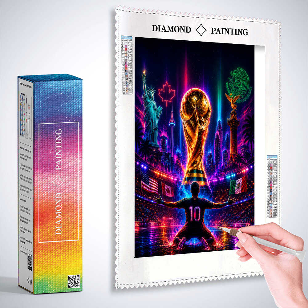 Diamond Painting - Fußball im Neonlicht