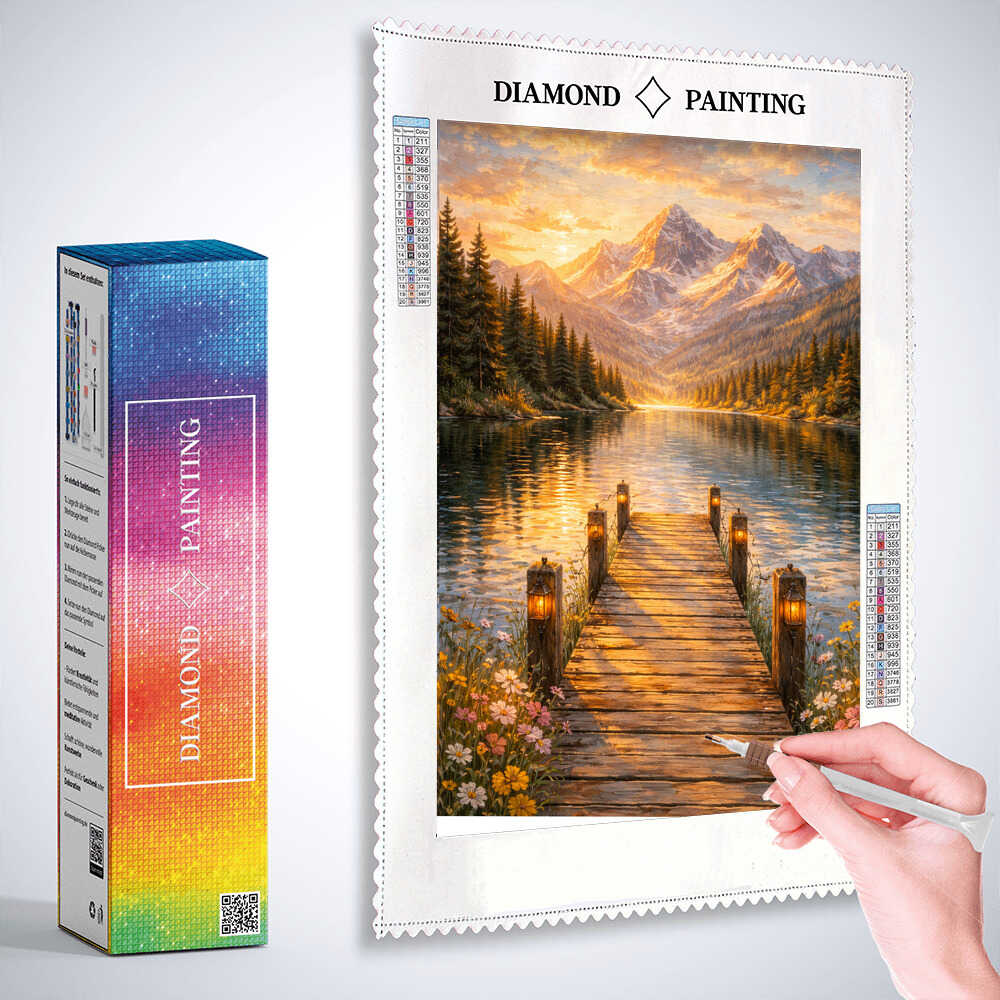 Diamond Painting - Goldene Stille am See