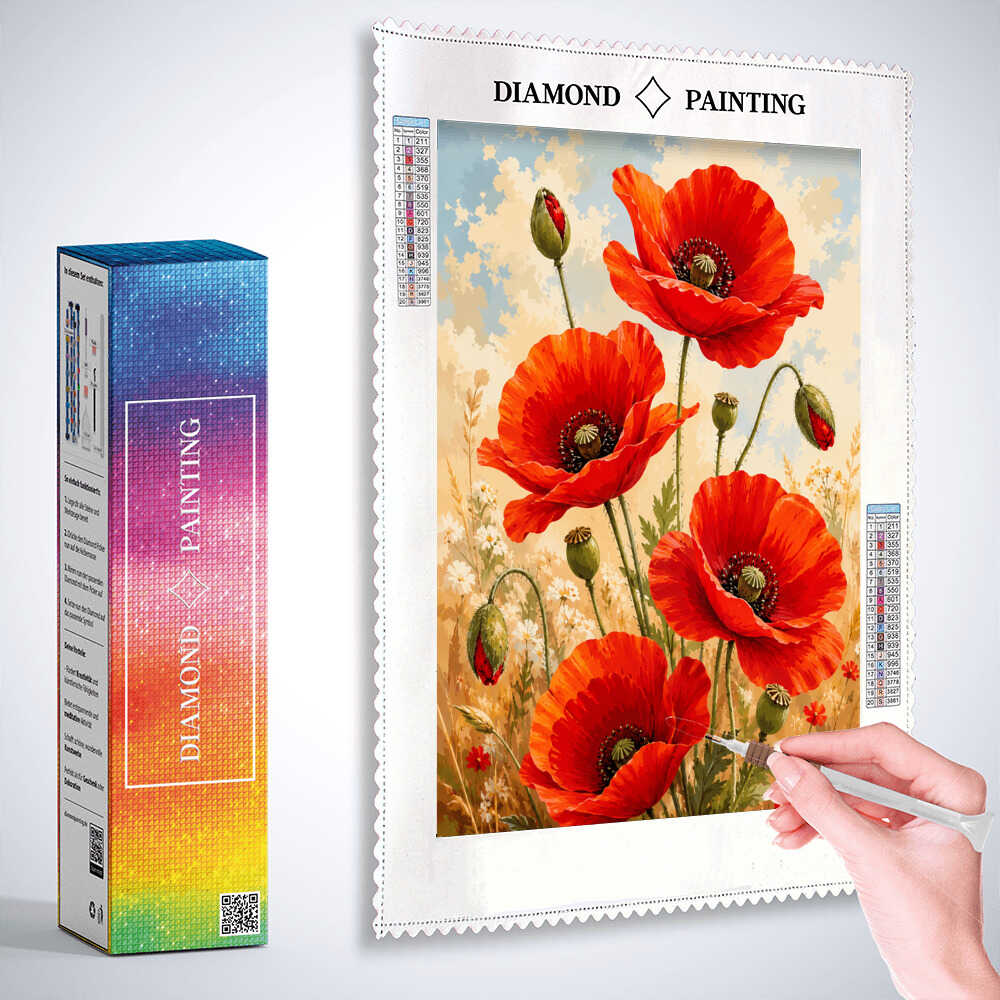 Diamond Painting - Sommertraum im Mohnfeld