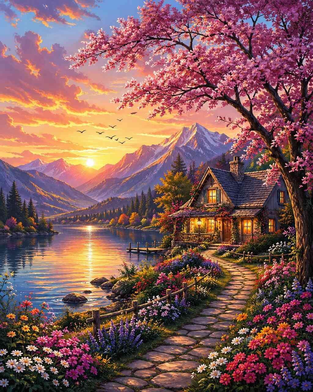 Diamond Painting - Abendzauber am See