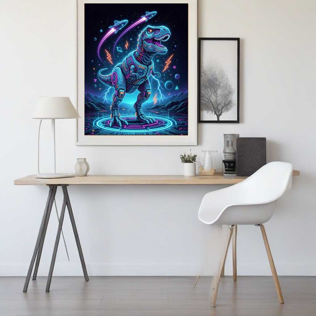 Diamond Painting - Neon Rex, Zukunft der Giganten