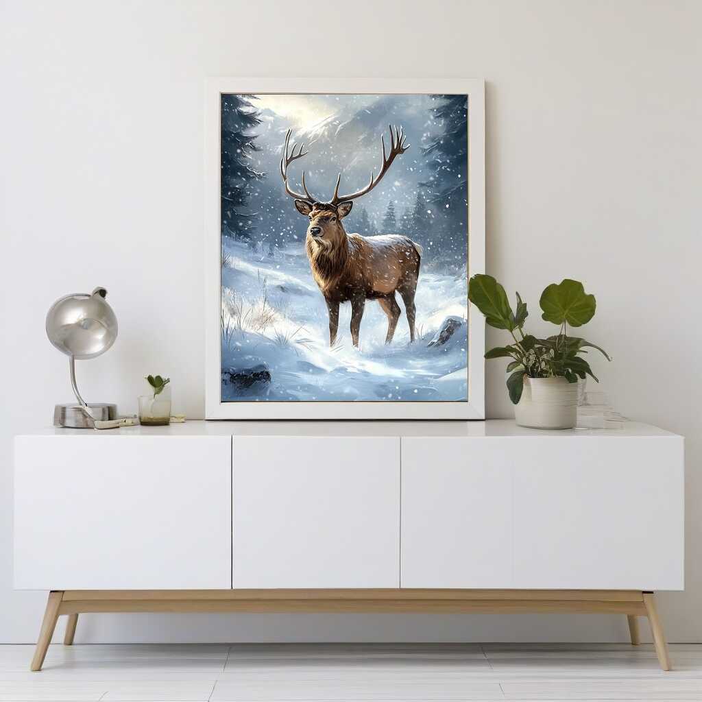 Diamond Painting - Hirsch im Schnee