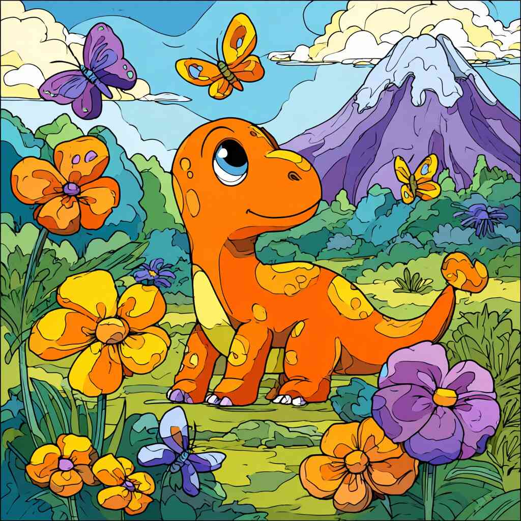 Diamond Painting - Fröhlicher Frühling im Dino-Land