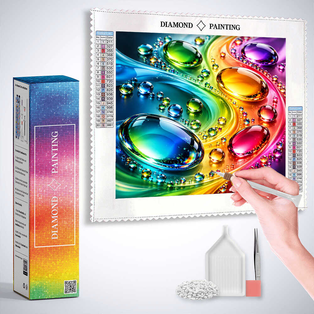 AB Diamond Painting - Bunte Regentropfen