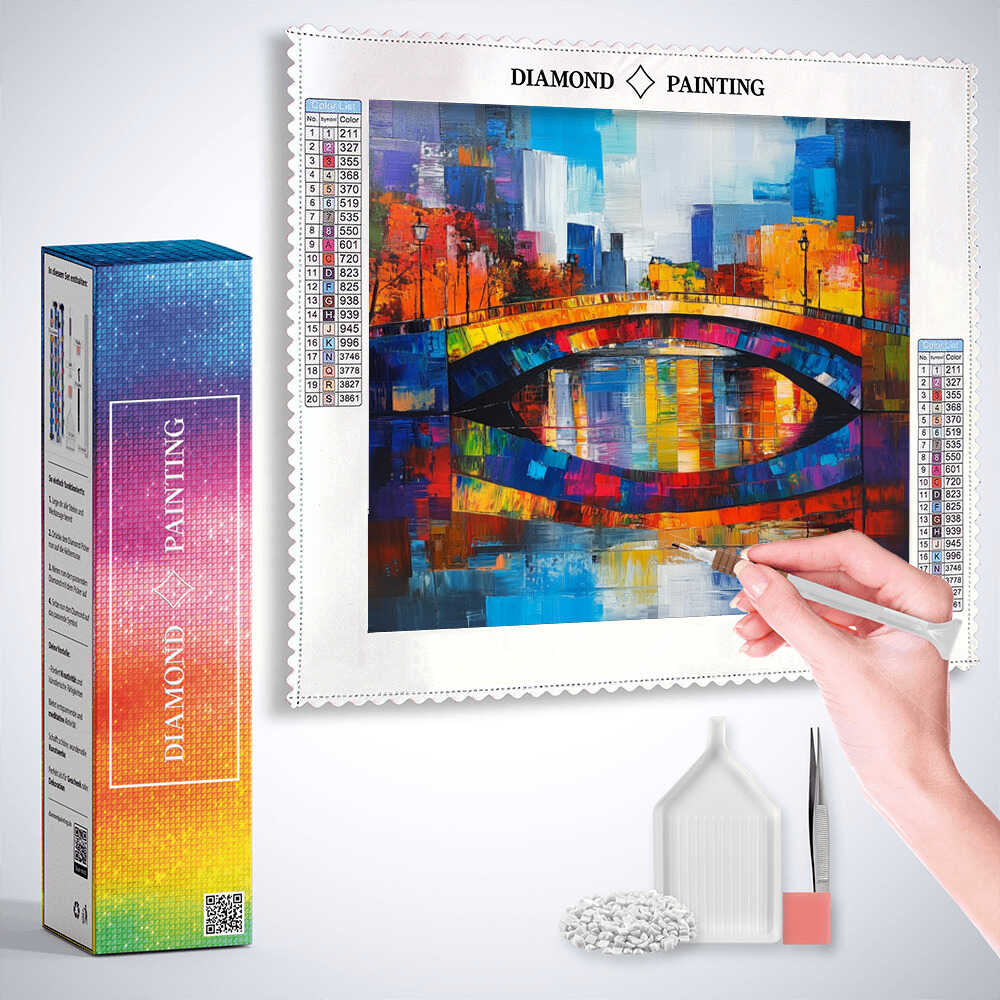 Diamond Painting - Brücke der Farbenpracht