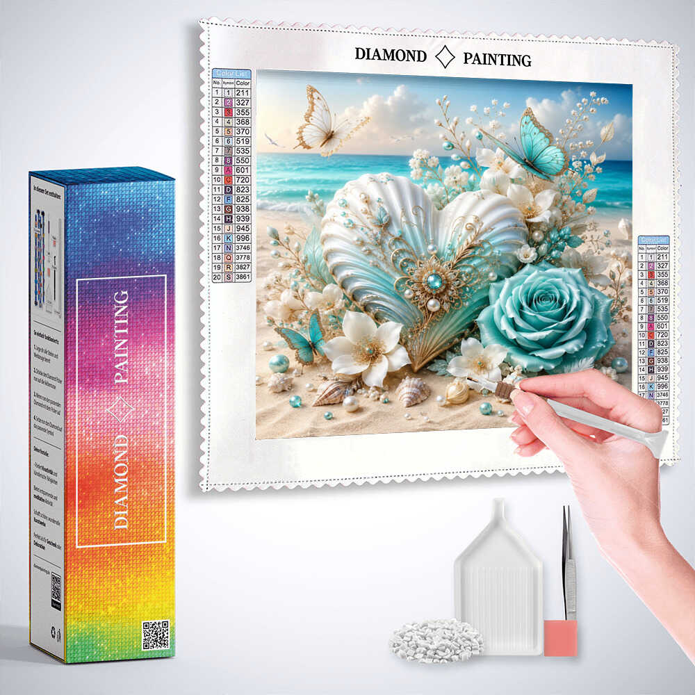 Diamond Painting - Herz am Meer, Verzaubernde Eleganz