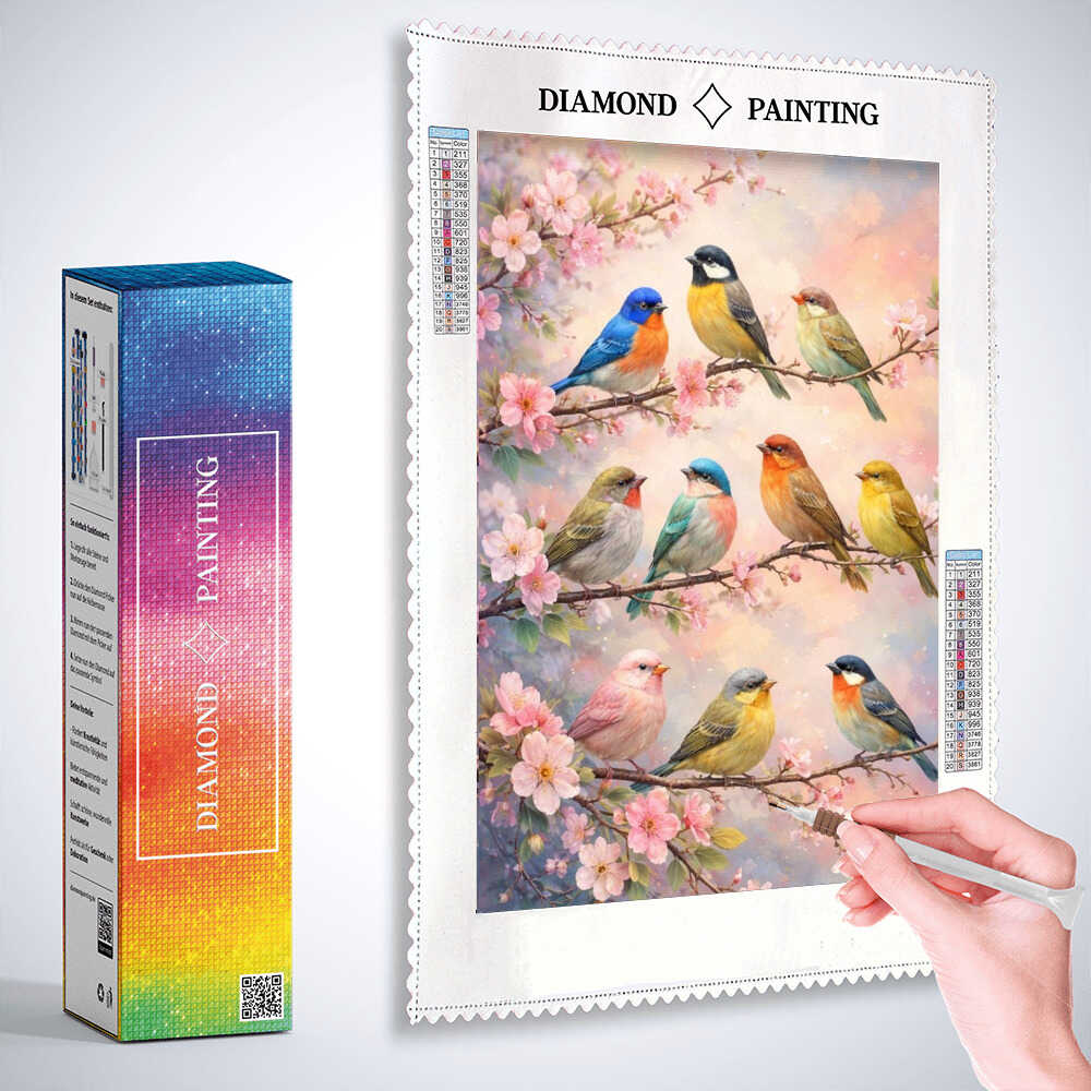 Diamond Painting - Melodie des Frühlings, Vogelgezwitscher