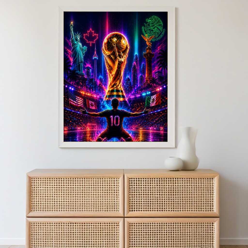 Diamond Painting - Fußball im Neonlicht