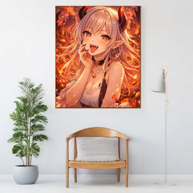 Diamond Painting - Flammenherz, Anime