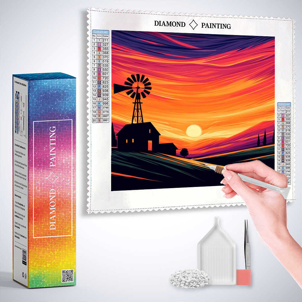 Diamond Painting - Feuriger Abendhimmel