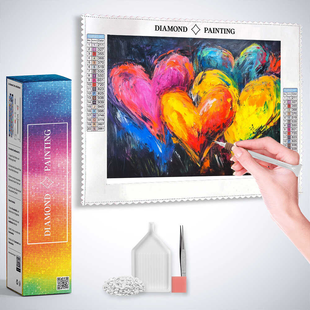 Diamond Painting - Flammende Herzen